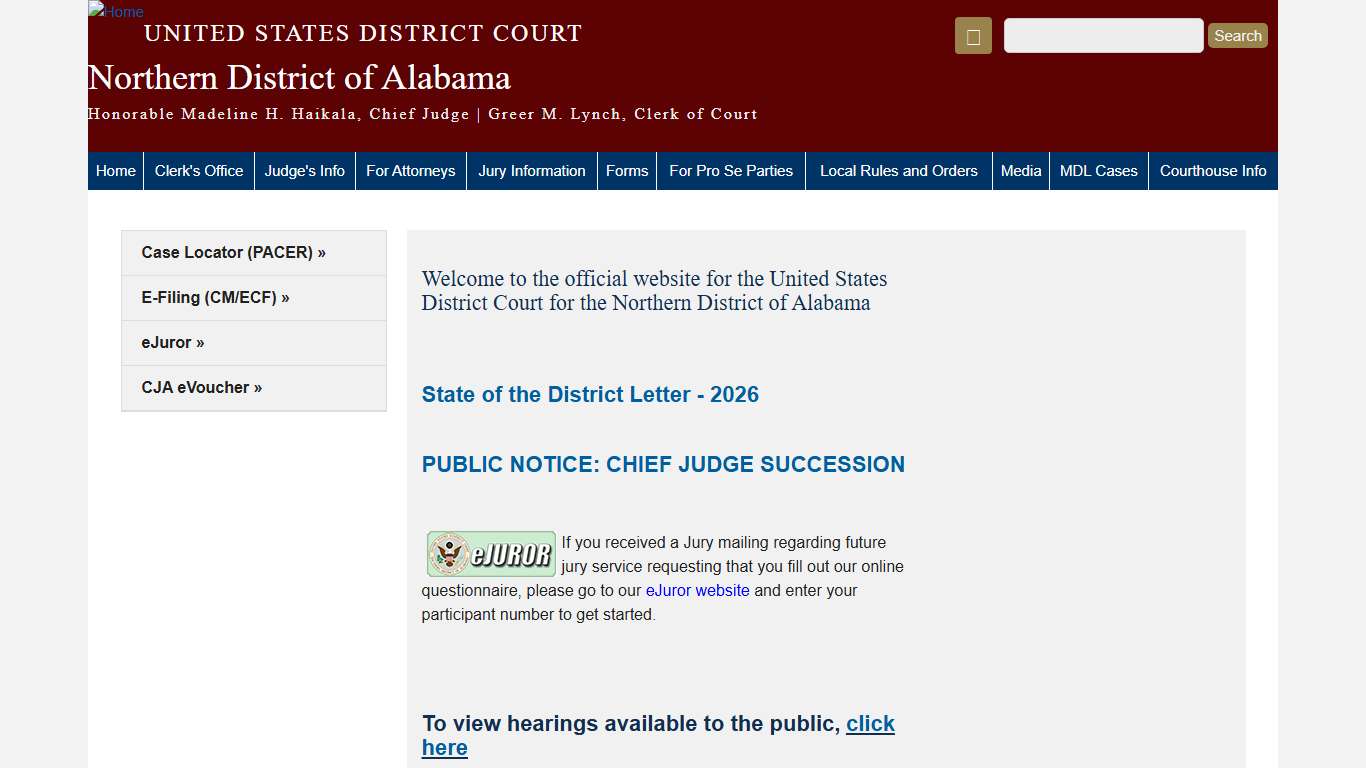 Northern District of Alabama | United States District Court